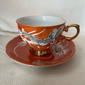 Vintage Moriage Dragonware Tea Cup and Saucer